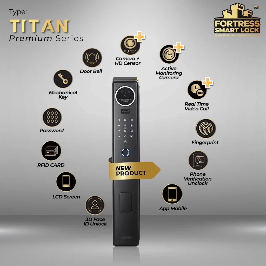 fitur smart door lock fortress TITTAN