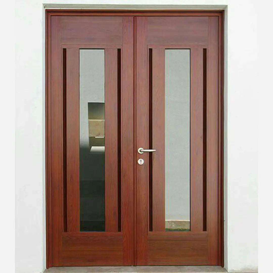 Model Kayu dengan Kaca Vertikal