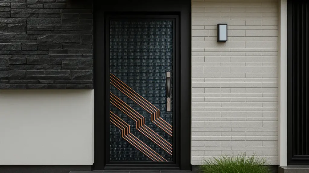 Fasad dengan model pintu rumah modern