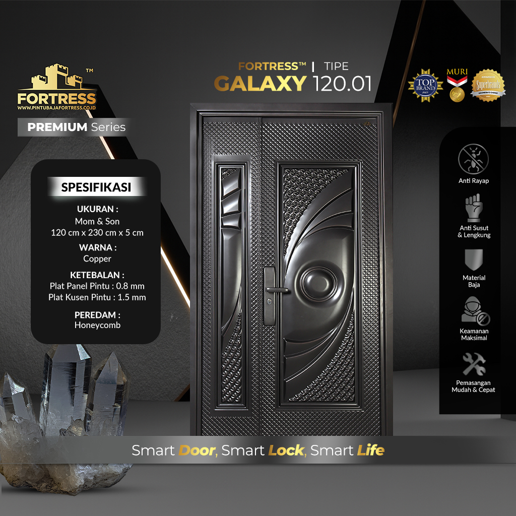 Pintu Baja Fortress Hitam Type GALAXY 120.01