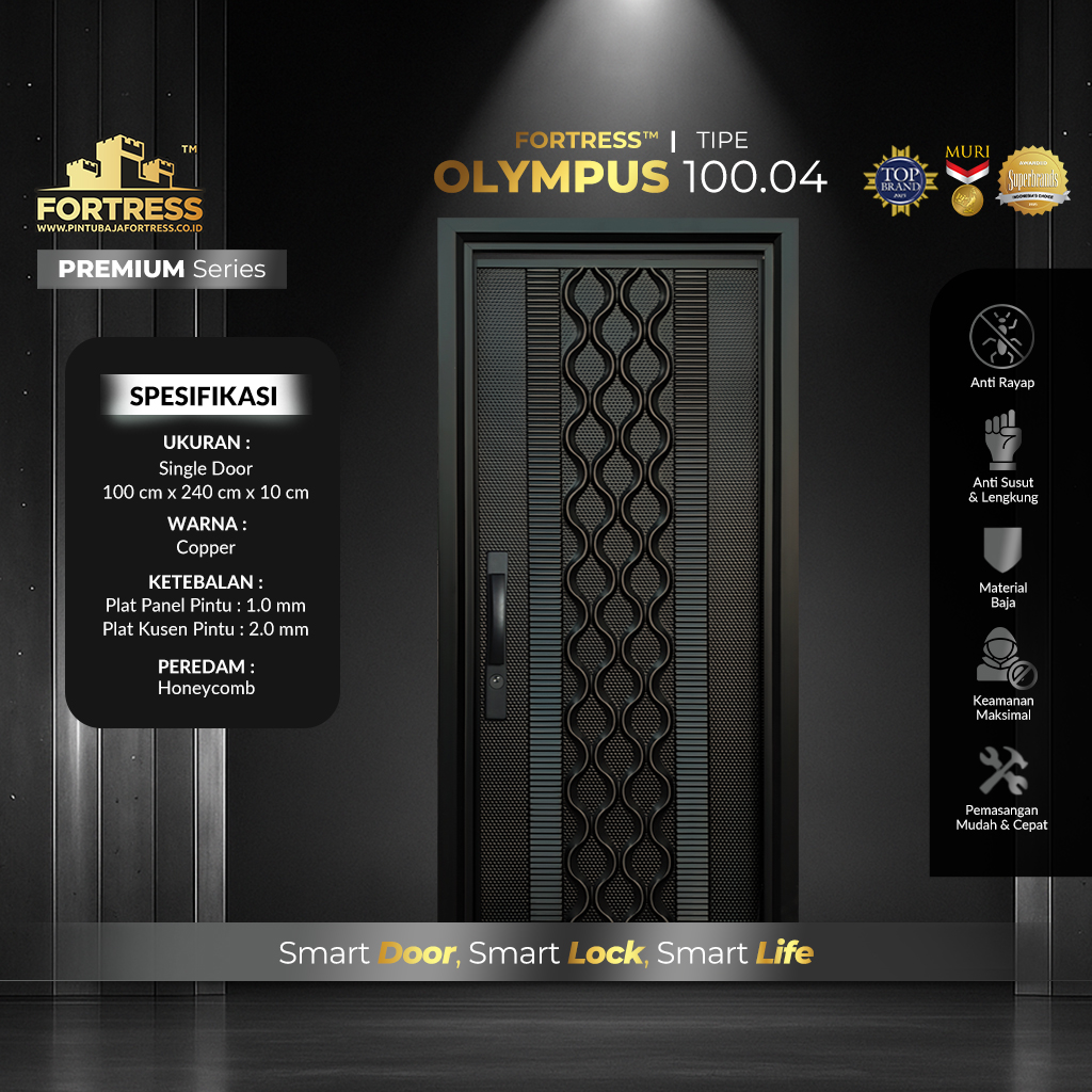Pintu Baja Fortress Hitam Type OLYMPUS 100.04