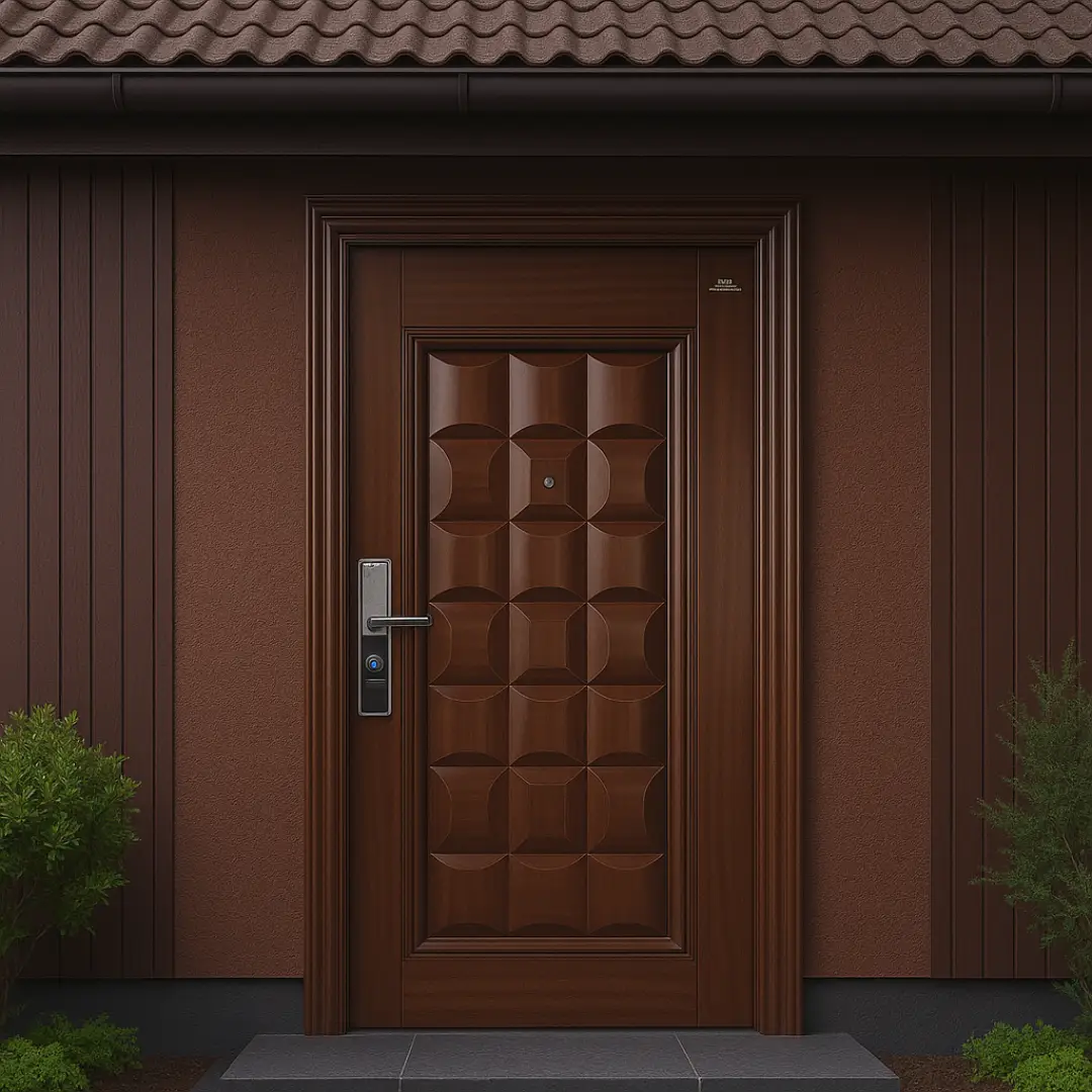 Pintu Rumah Mewah coklat kayu tua