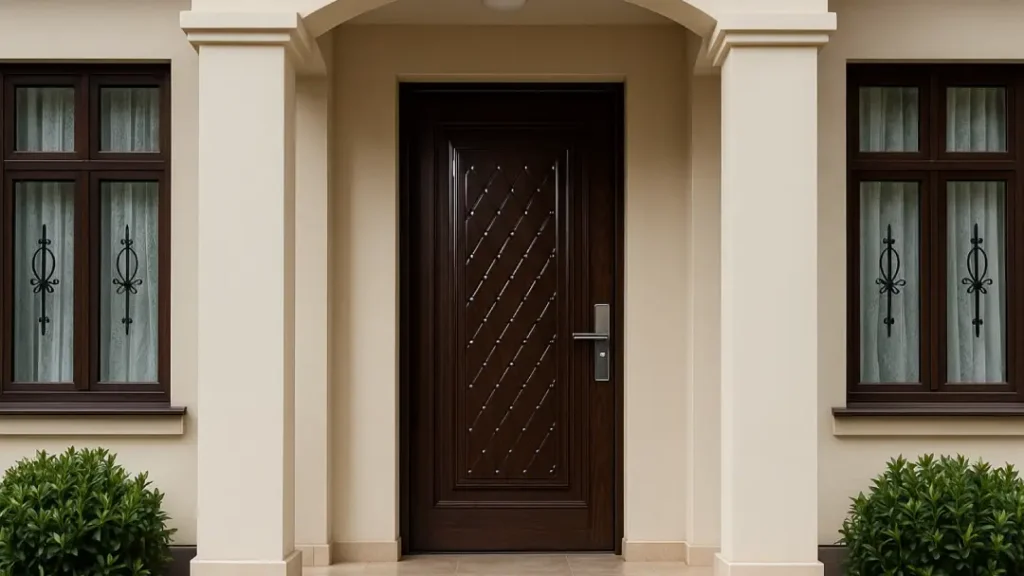 fasad dengan model pintu rumah cantik dan murah