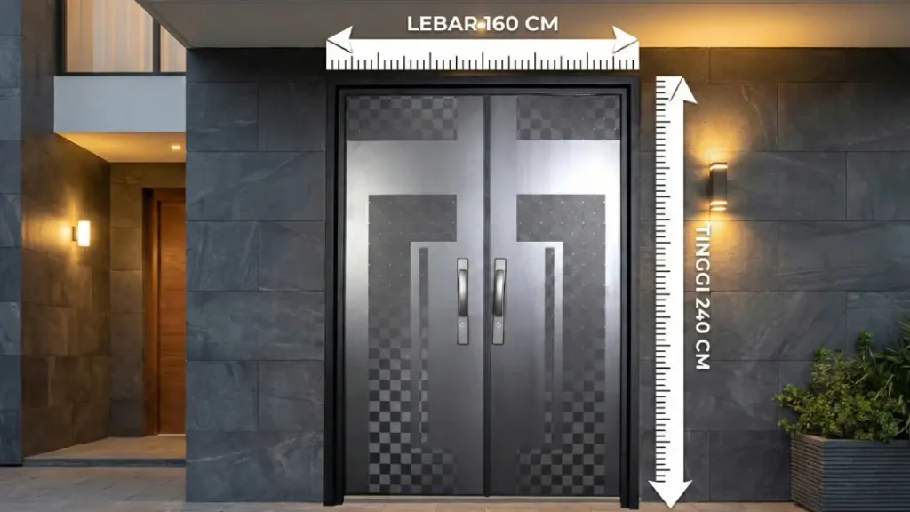 ukuran pintu rumah 2 daun