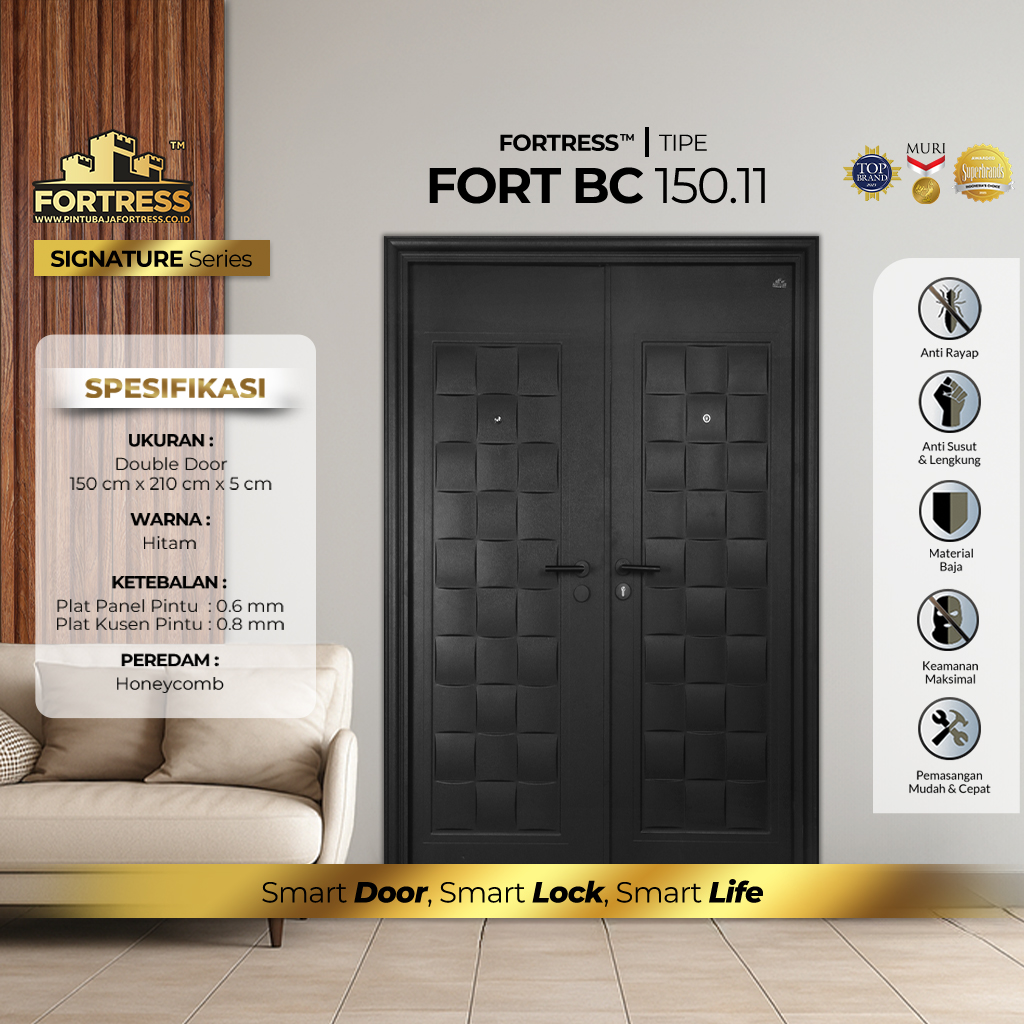 Pintu Baja Fortress Fort Black Carbon 150.11
