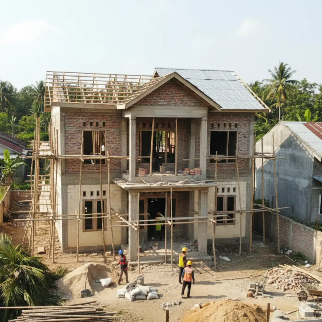 bangun rumah 2 lantai