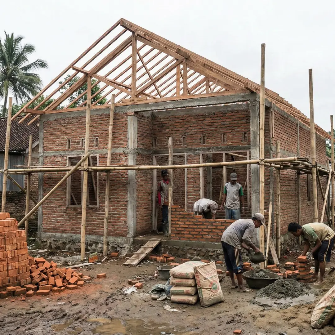 bangun rumah ukuran 8x12