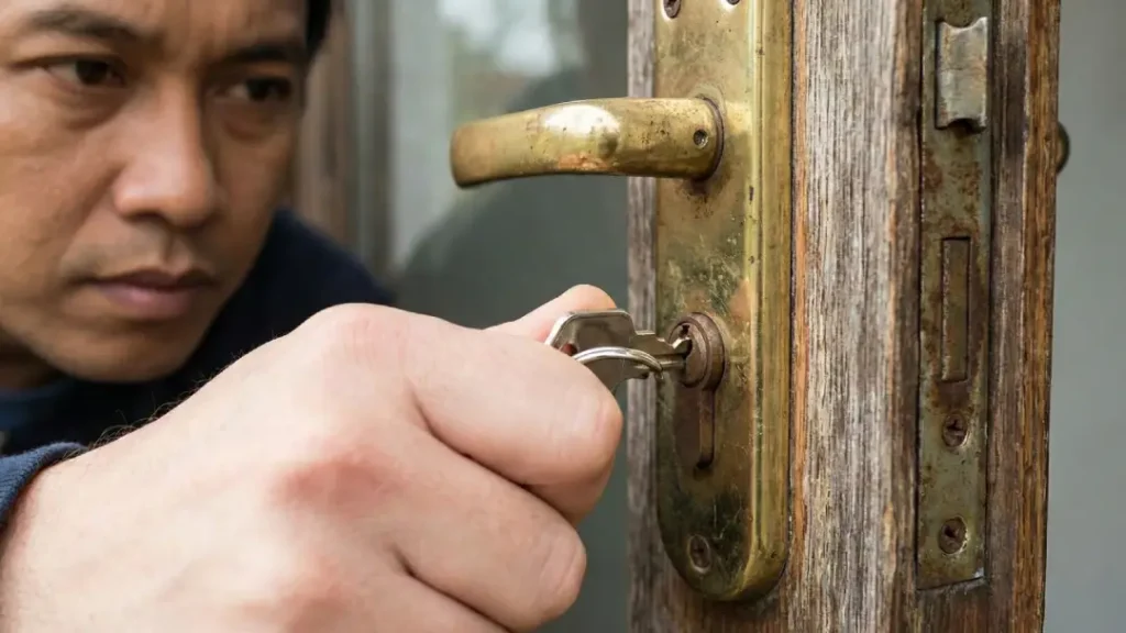 kunci pintu tidak bisa diputar dan dicabut