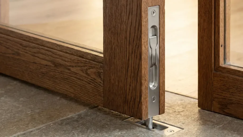 kunci pintu kaca bawah