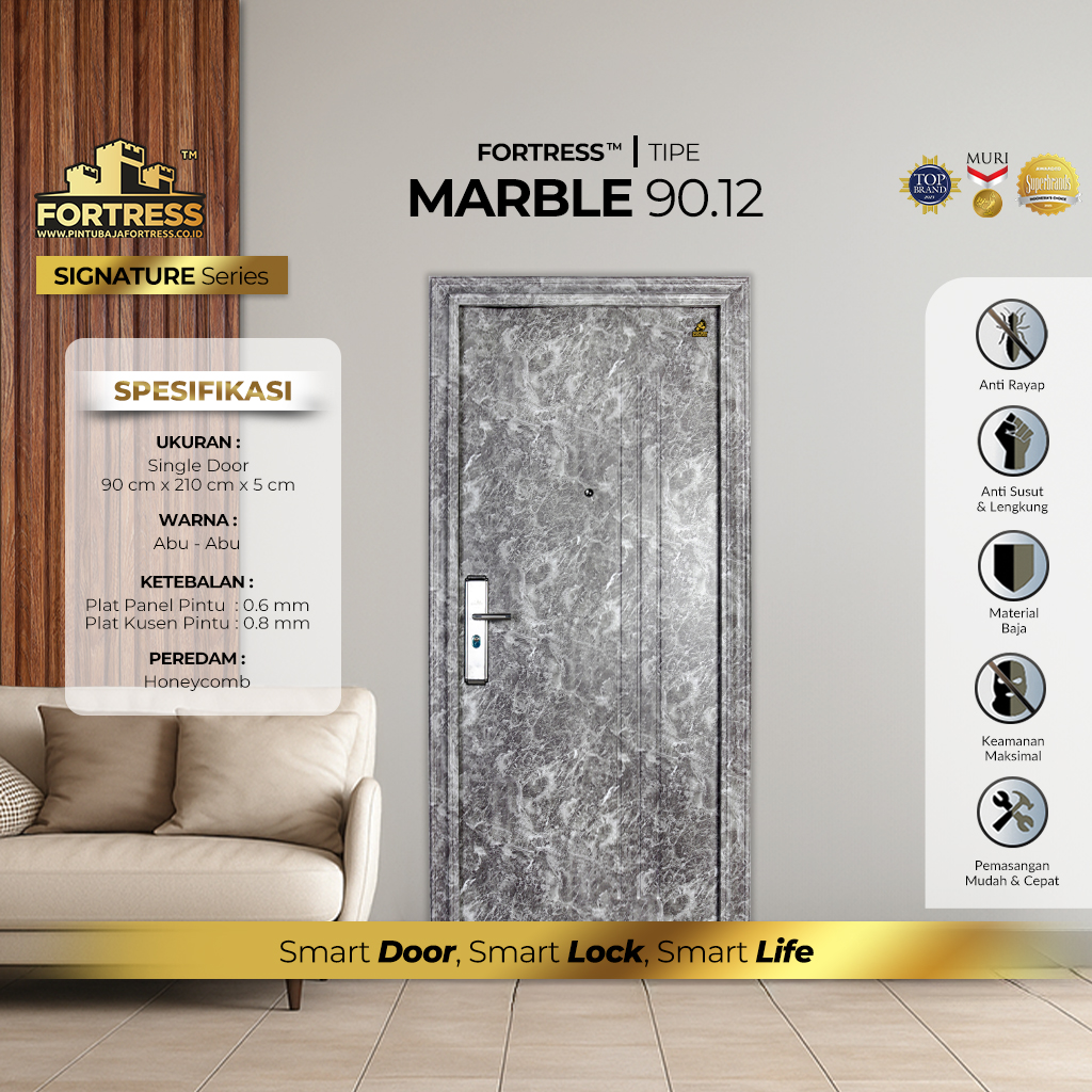 Pintu Baja Fortress Tipe FORT 90.12 Abu