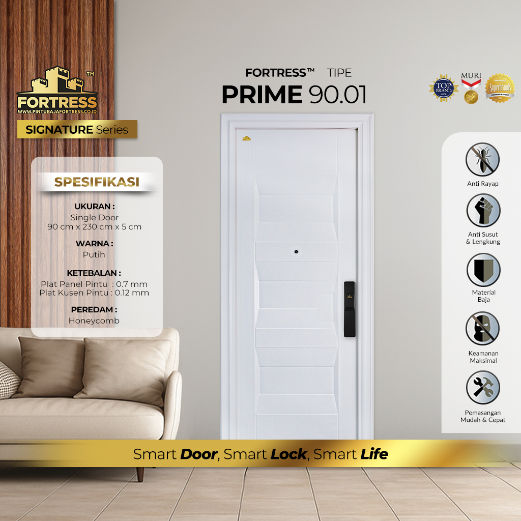 Pintu Baja Fortress Tipe PRIME 90.01 Putih
