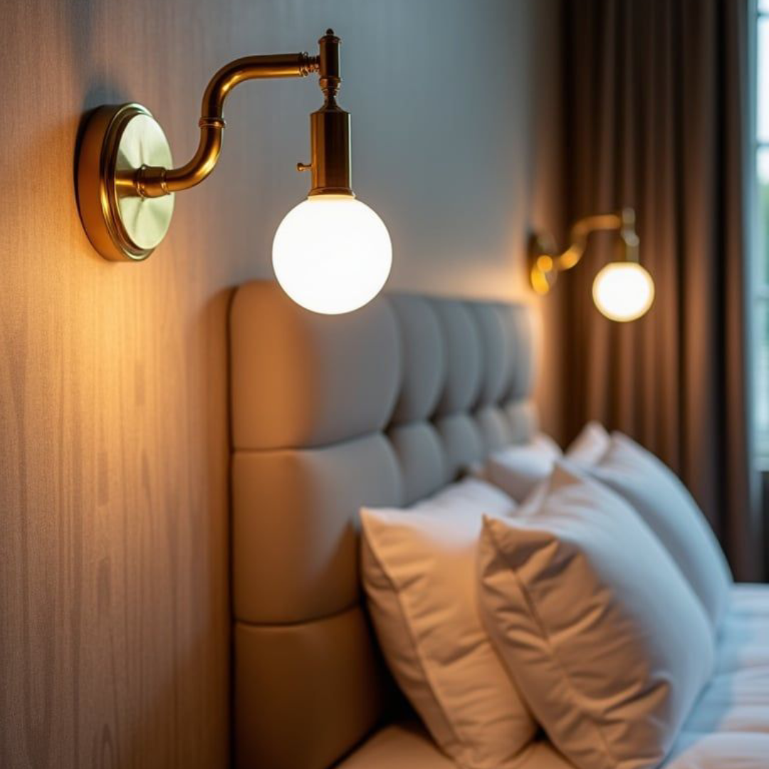 Model Kamar Hotel dengan Lampu Dinding Estetik