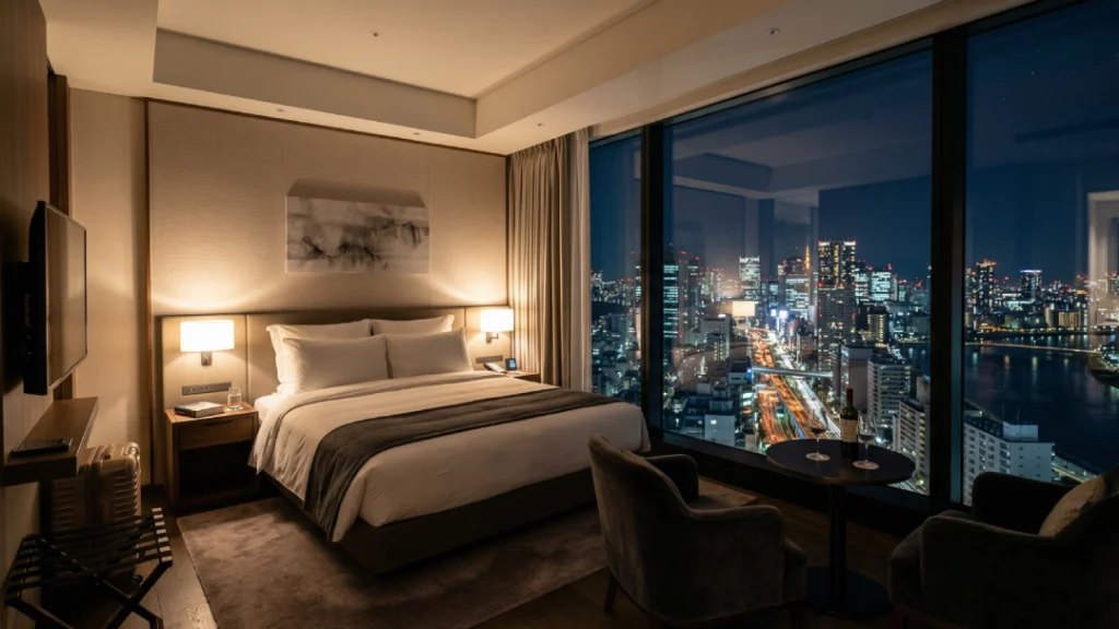 kamar hotel malam hari