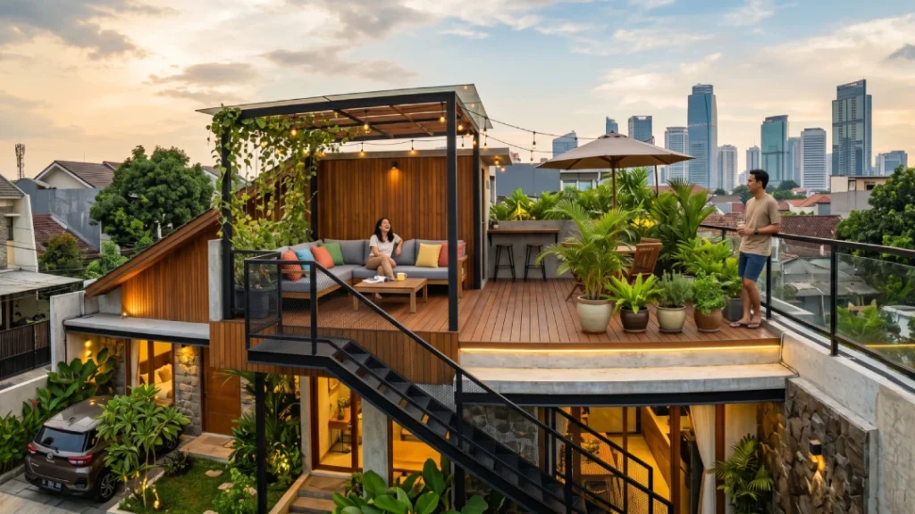 atap rooftop rumah