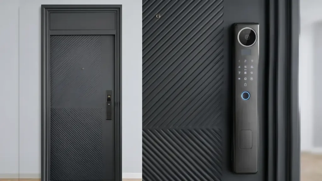pintu baja dengan smart door lock merk fortress