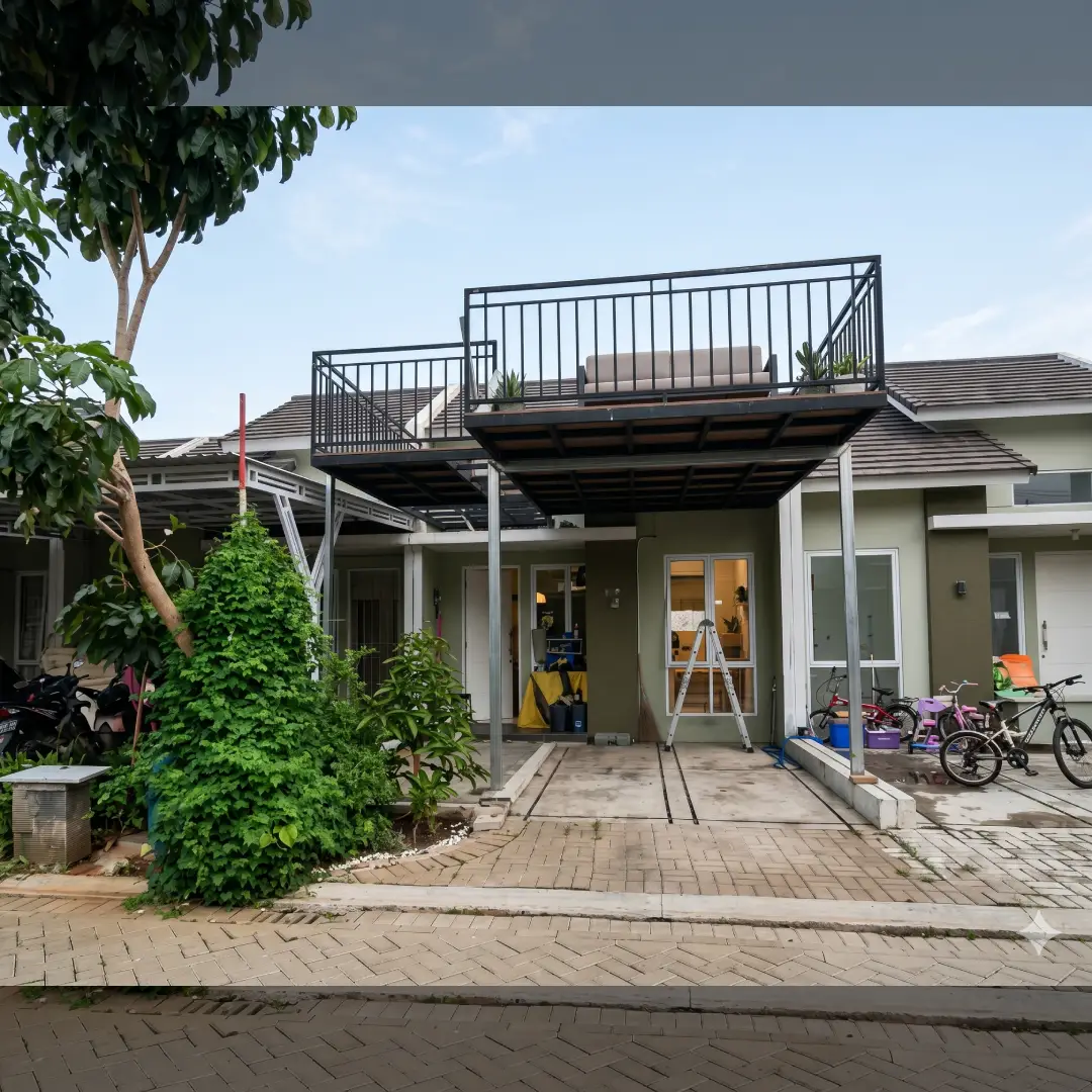 Rooftop Rumah Subsidi Hitam Modern Minimalis