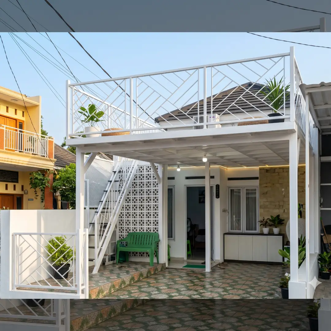 Rooftop Rumah Subsidi Putih dan Minimalis
