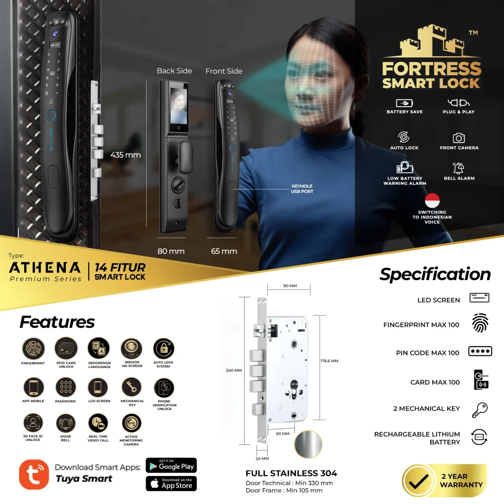 SPESIFIKASI SMART DOOR LOCK FORTRESS ATHENA