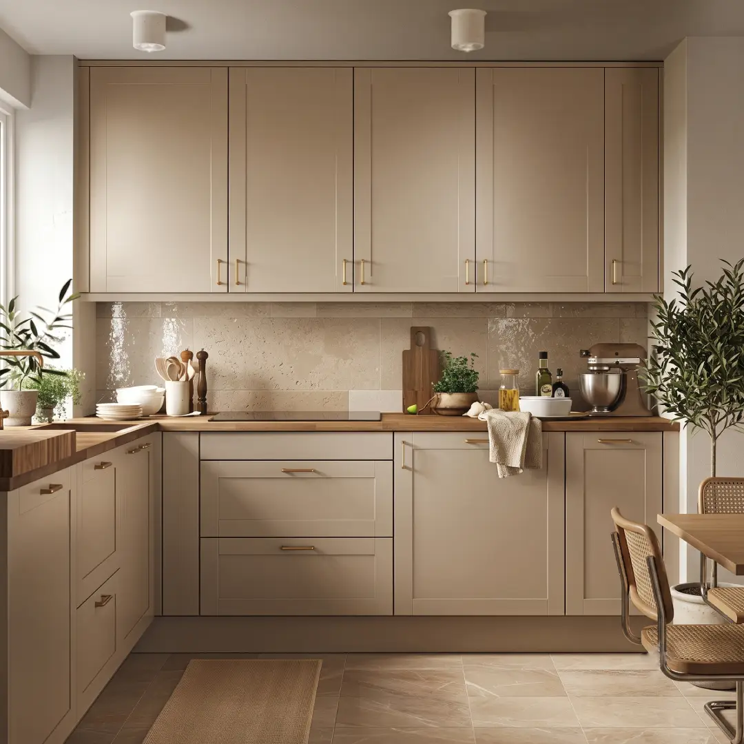 Dapur Warna Cream Mocca yang Cantik dan Estetik