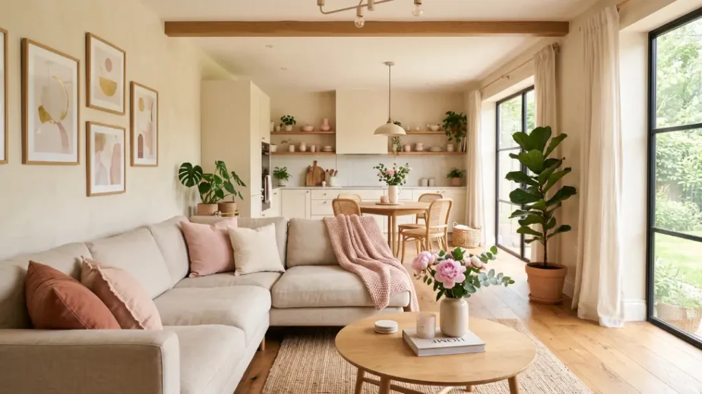 Interior Rumah Warna Cream Pink