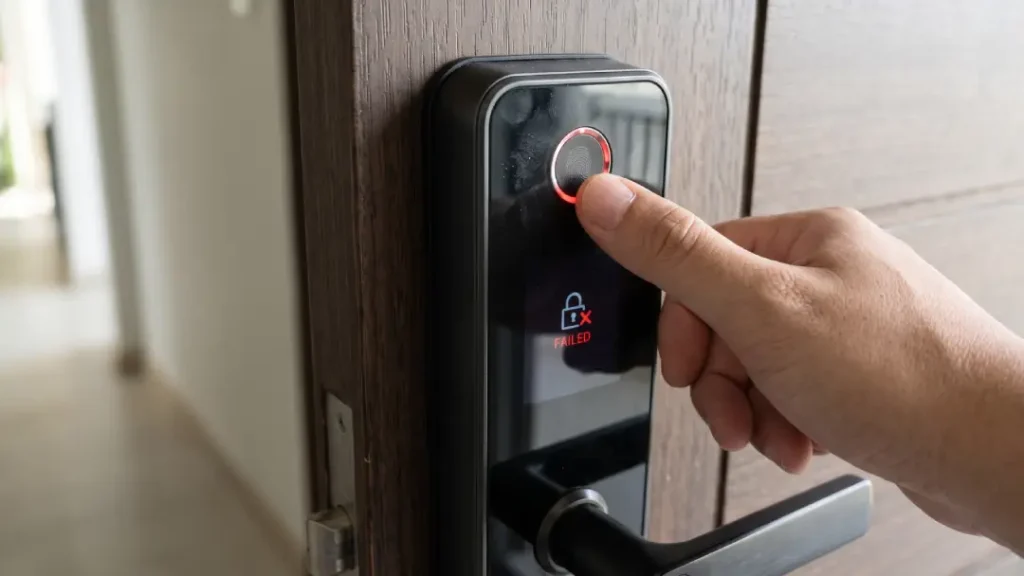 sidik jari smart door lock tidak berfungsi