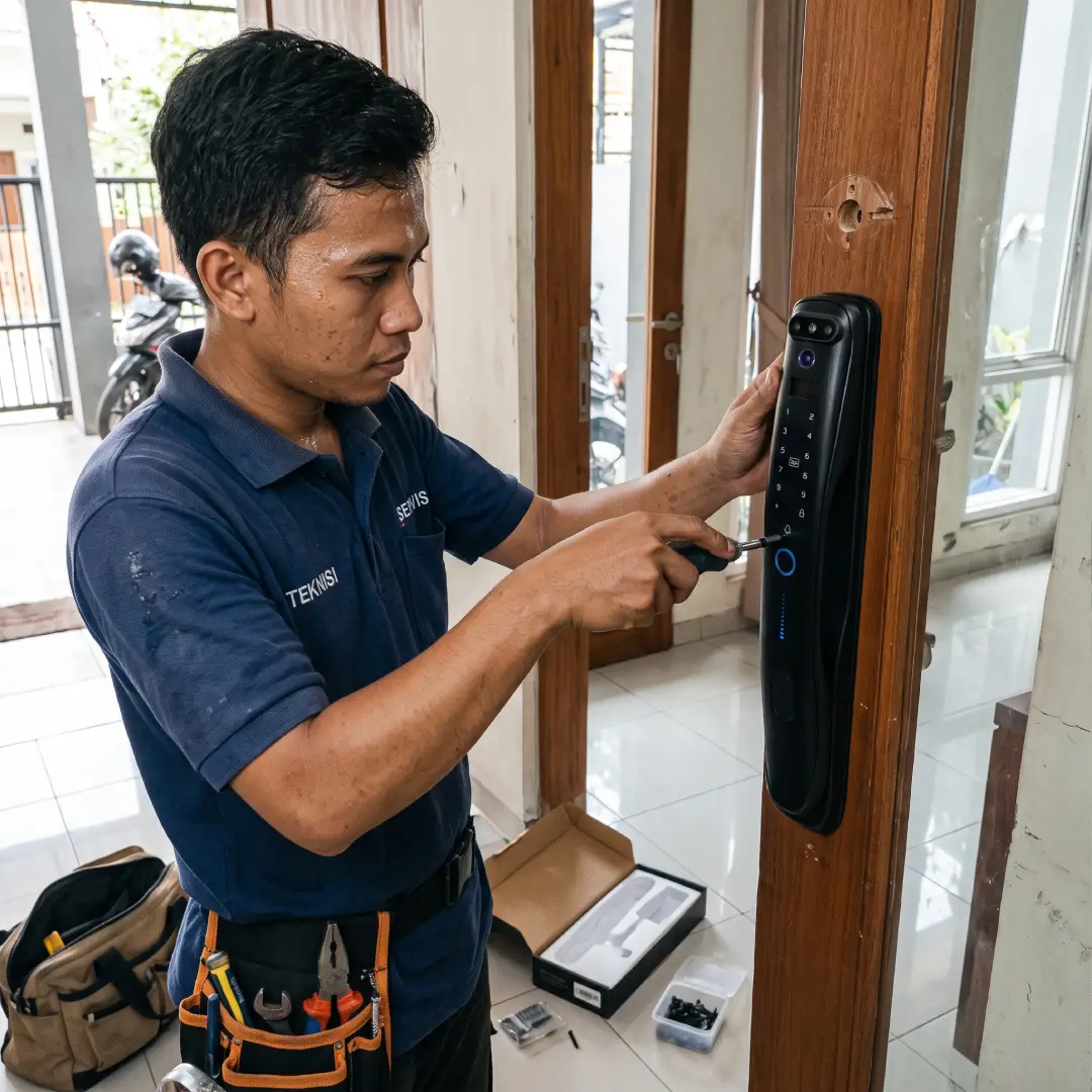 teknisi pasang smart door lock bandung
