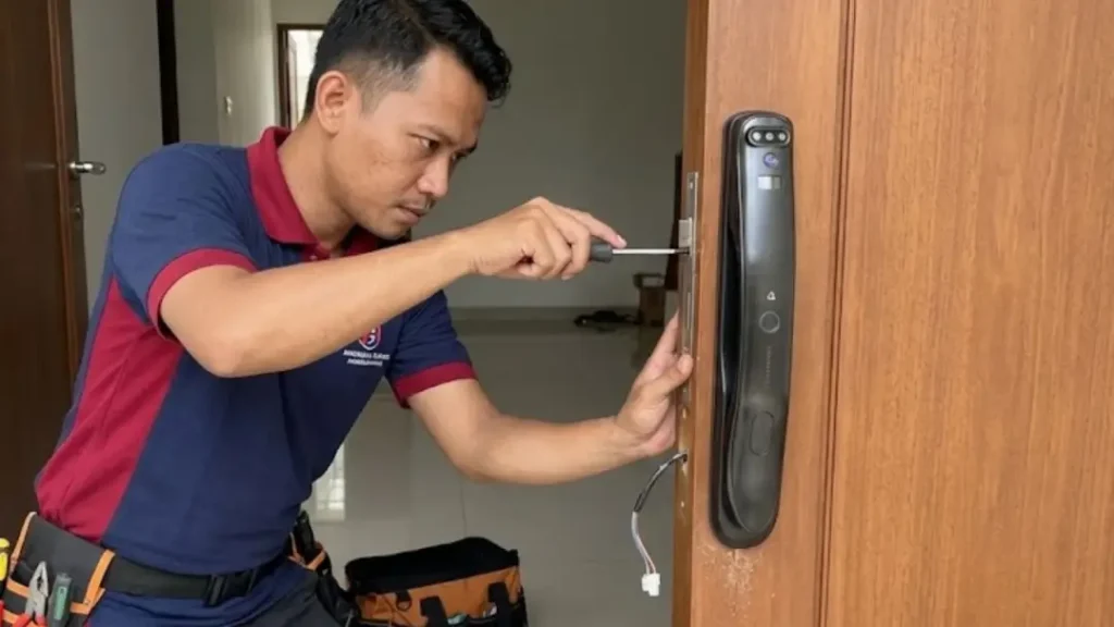 tukang pasang smart door lock fortress